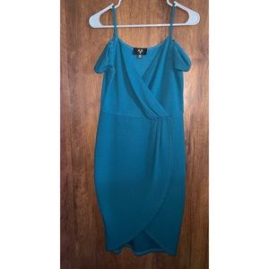 Armani Exchange Blue Off Shoulder Mini Dress